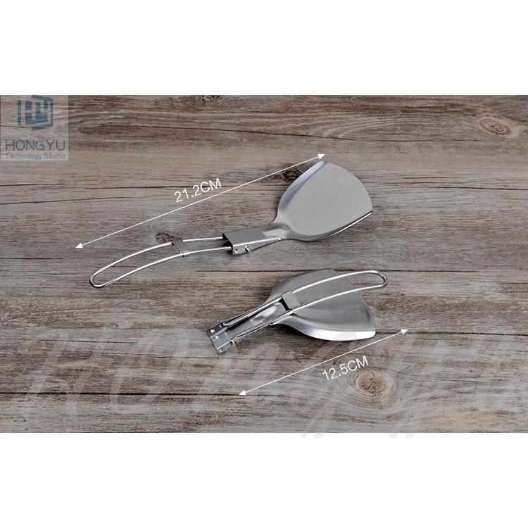 台灣出貨 戶外 不銹鋼 鍋鏟 可折疊鏟子 湯匙 鍋鏟便攜 廚房用品 燒烤 野炊 工具-細節圖6