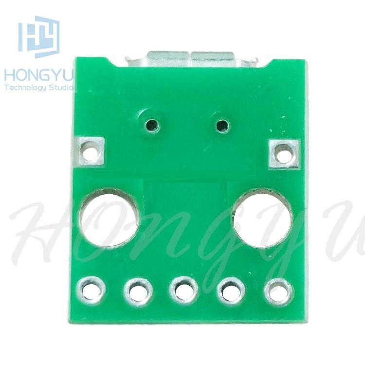 新版 正負加粗 MICRO USB 轉接板 測試板 雙面正反插 5P 轉DIP PCB 轉接板 現貨-細節圖2
