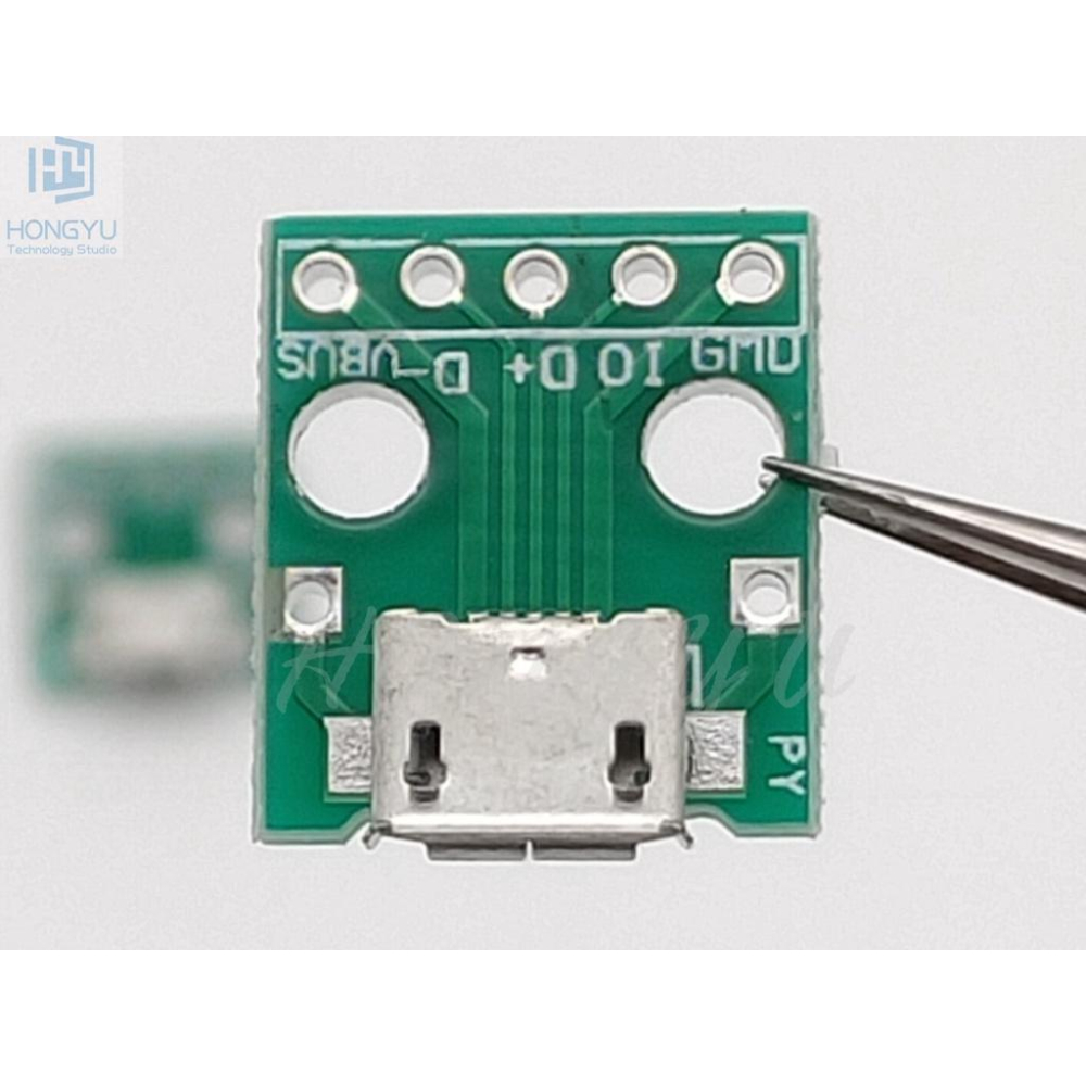 新版 正負加粗 MICRO USB 轉接板 測試板 雙面正反插 5P 轉DIP PCB 轉接板 現貨-細節圖3