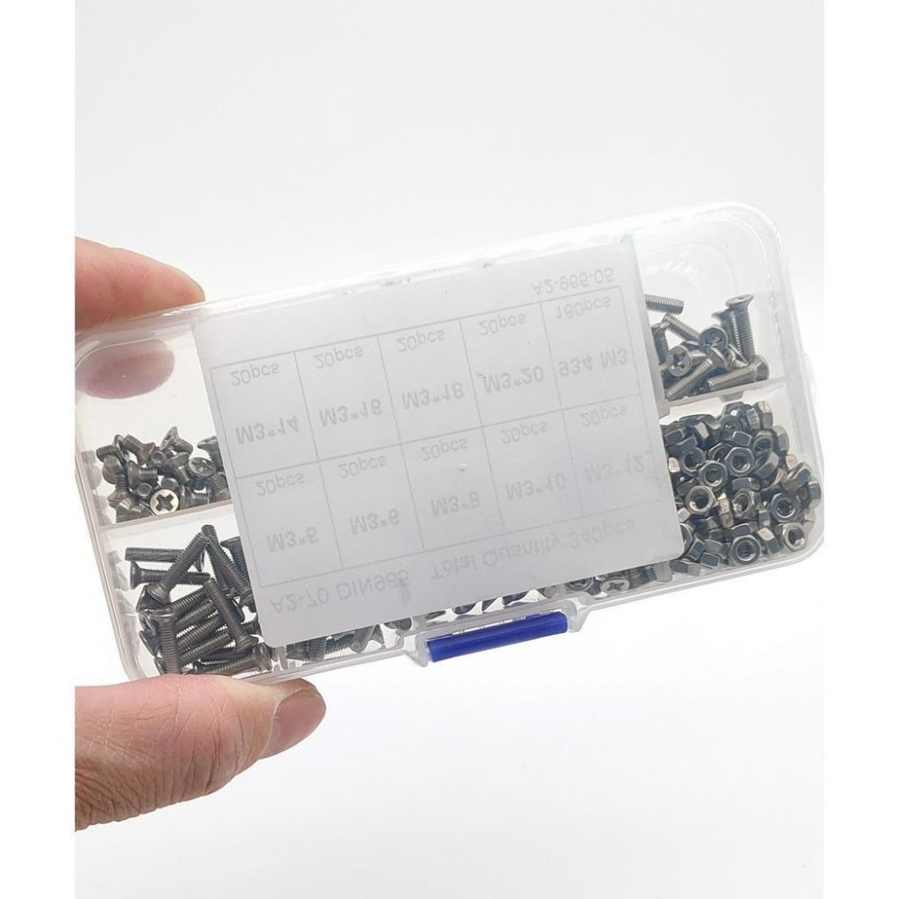 M3 十字平頭 螺絲 螺帽 套裝 組盒  盒裝 共340pcs 配螺母 不銹鋼304(A2-70) 現貨-細節圖9