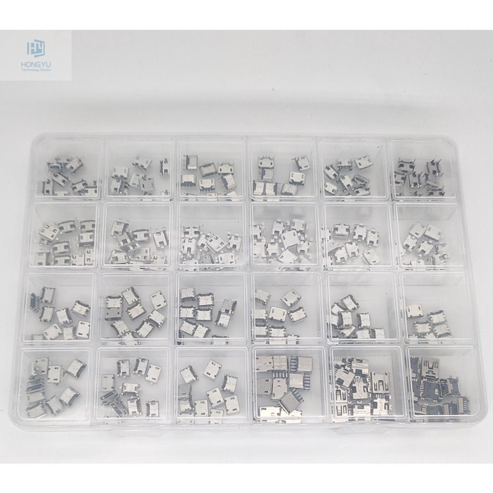 台灣現貨 Micro USB 接頭 端子 手機 24款常用接頭端子 套裝 接口 共240個 DIY 維修-細節圖3