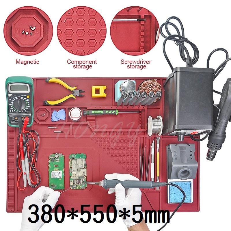 維修墊 矽膠墊 隔熱墊 電腦手機維修台 磁性 隔熱墊 耐溫500度 熱風槍焊台工作墊 烙鐵 手機拆螢幕 塑膠墊-細節圖3