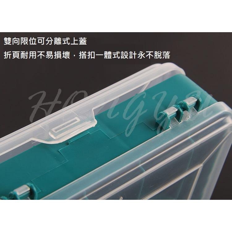 台灣現貨 13格 雙面 透明零件盒 收納盒 維修 便攜式 雙翻蓋 雙面元件盒-細節圖4