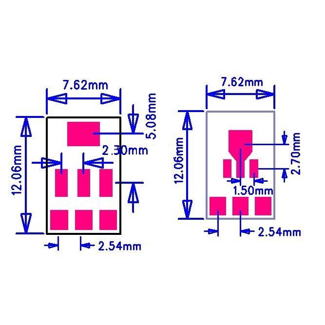SOT89轉DIP SOT223轉DIP 轉接板 SOT-89 SOT-223 SMD轉DIP PCB 轉接板-細節圖2