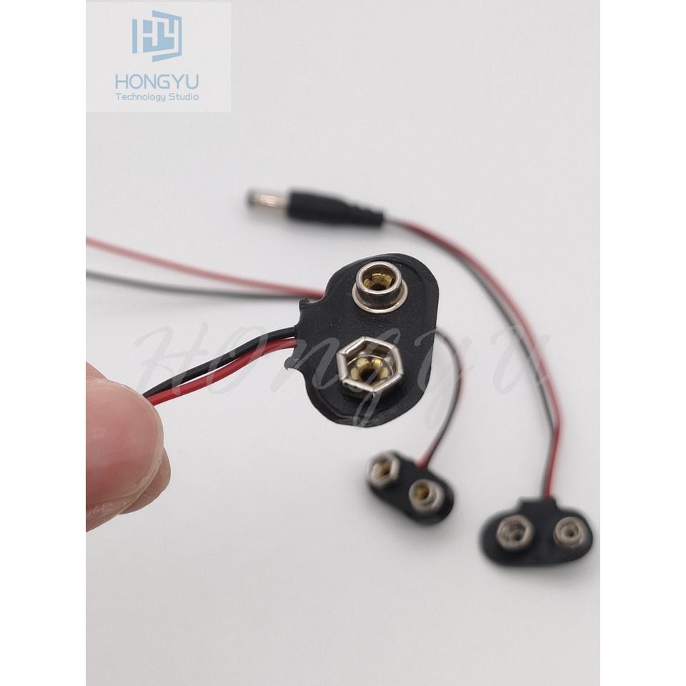 台灣出貨 9V 電源線 電池扣 兼容 UNO 2560 DUE ARDUINO dc3.5母頭 電源轉換頭-細節圖2