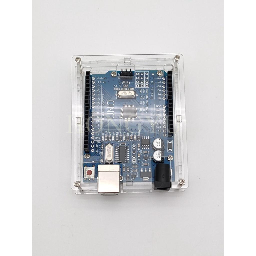台灣出貨 Arduino UNO R3 開發板 透明ABS 壓克力 外殼 保護殼 保護盒-細節圖4