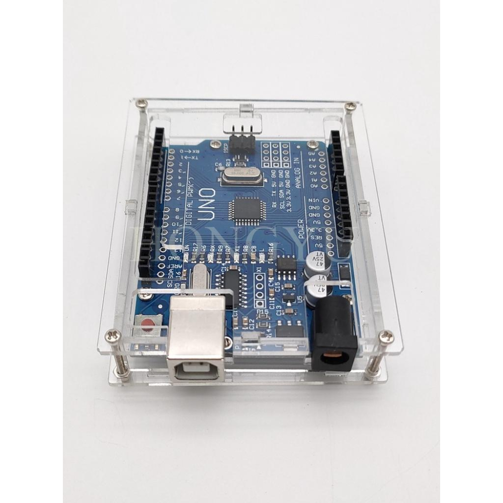 台灣出貨 Arduino UNO R3 開發板 透明ABS 壓克力 外殼 保護殼 保護盒-細節圖5