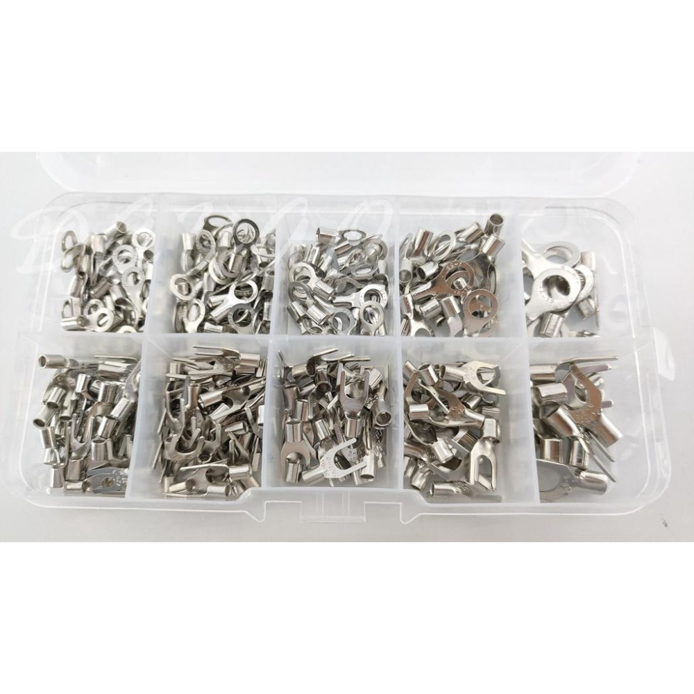 冷壓  端子 套裝 盒裝 OT/UT 叉形 圓形 裸端頭  銅鼻子 接線端子 組合 共320PCS 套裝 未稅-細節圖2