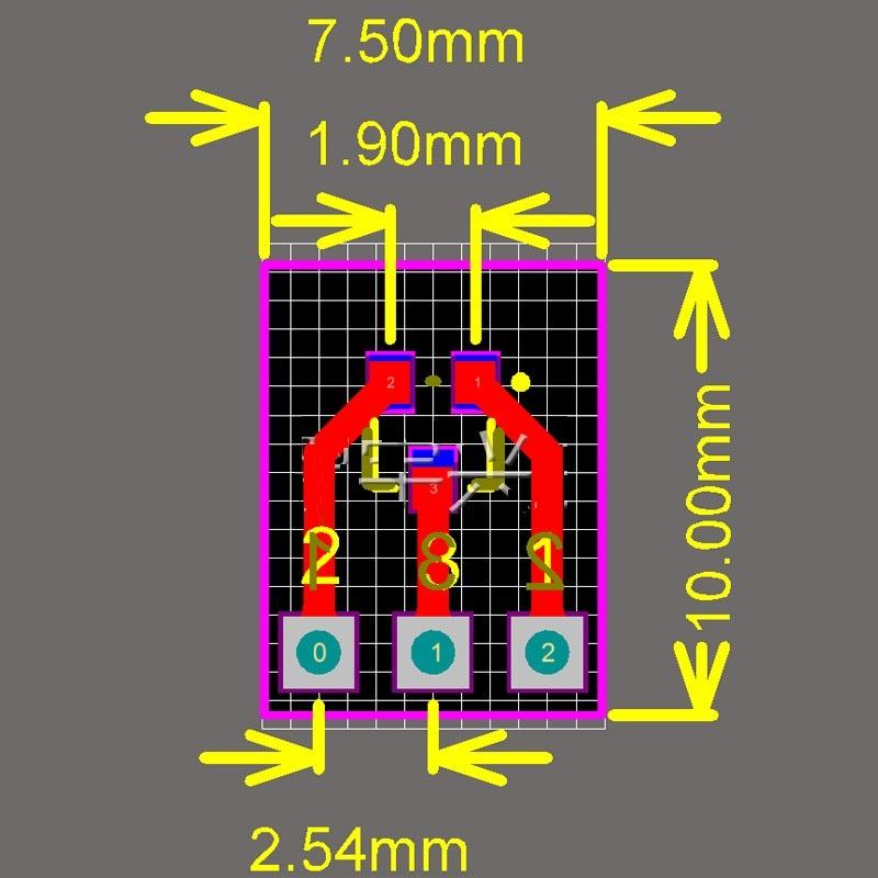 SOT23 貼片轉直插 晶體三極管 SOT-23-3 SMT轉接板 SMD轉DIP PCB 轉接板-細節圖2