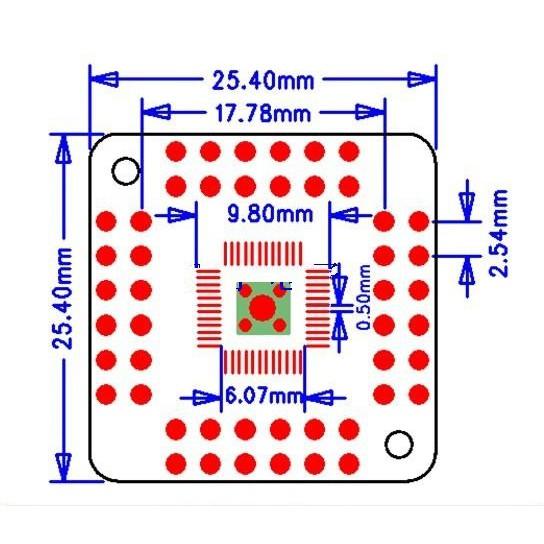 HTQFP QFN48 轉 DIP48 QFN44 0.5mm QFP48 QFP44 PQFP LQFP PCB轉接板-細節圖2