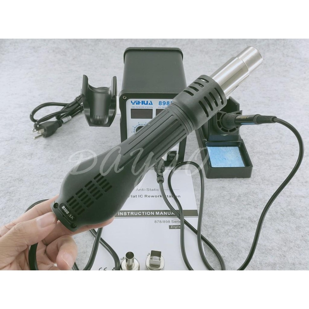 誼華 YIHUA 898D 2合1 無刷風機 熱風拆焊台 110V  電烙鐵 金屬發熱芯 烙鐵&無刷熱風槍 拆焊臺-細節圖3