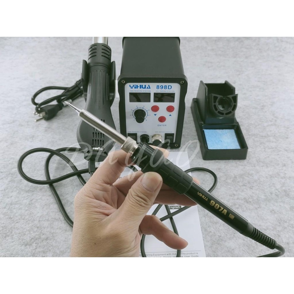 誼華 YIHUA 898D 2合1 無刷風機 熱風拆焊台 110V  電烙鐵 金屬發熱芯 烙鐵&無刷熱風槍 拆焊臺-細節圖4