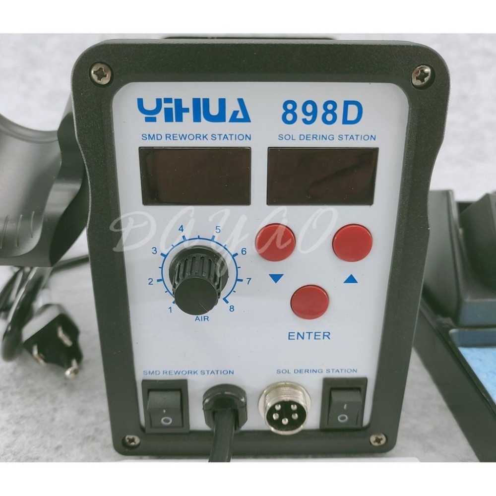 誼華 YIHUA 898D 2合1 無刷風機 熱風拆焊台 110V  電烙鐵 金屬發熱芯 烙鐵&無刷熱風槍 拆焊臺-細節圖5