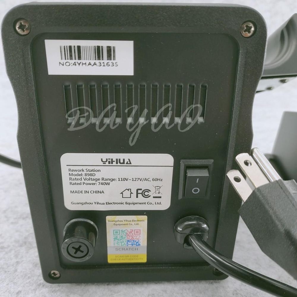 誼華 YIHUA 898D 2合1 無刷風機 熱風拆焊台 110V  電烙鐵 金屬發熱芯 烙鐵&無刷熱風槍 拆焊臺-細節圖6