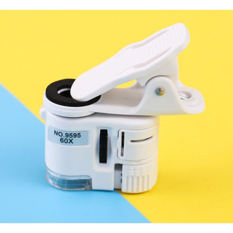 9595W 熱銷款 手機放大鏡 帶夾子 LED 高清放大鏡 60倍 60X 顯微鏡 珠寶鑑定 附電池 現貨-細節圖3