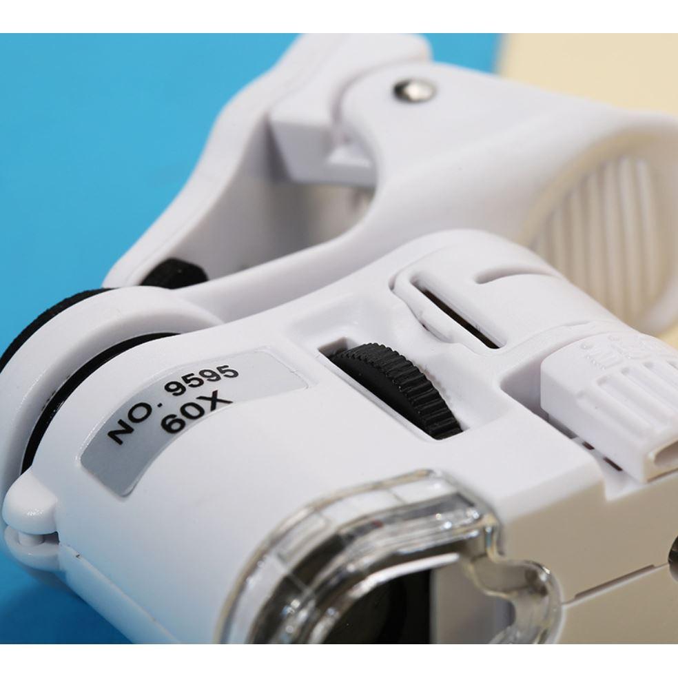 9595W 熱銷款 手機放大鏡 帶夾子 LED 高清放大鏡 60倍 60X 顯微鏡 珠寶鑑定 附電池 現貨-細節圖4