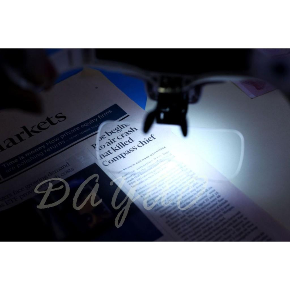 9892B2 LED燈 眼鏡式放大鏡 手機 鐘錶 維修 修理 放大鏡 多鏡片 頭戴式 放大鏡 現貨-細節圖5