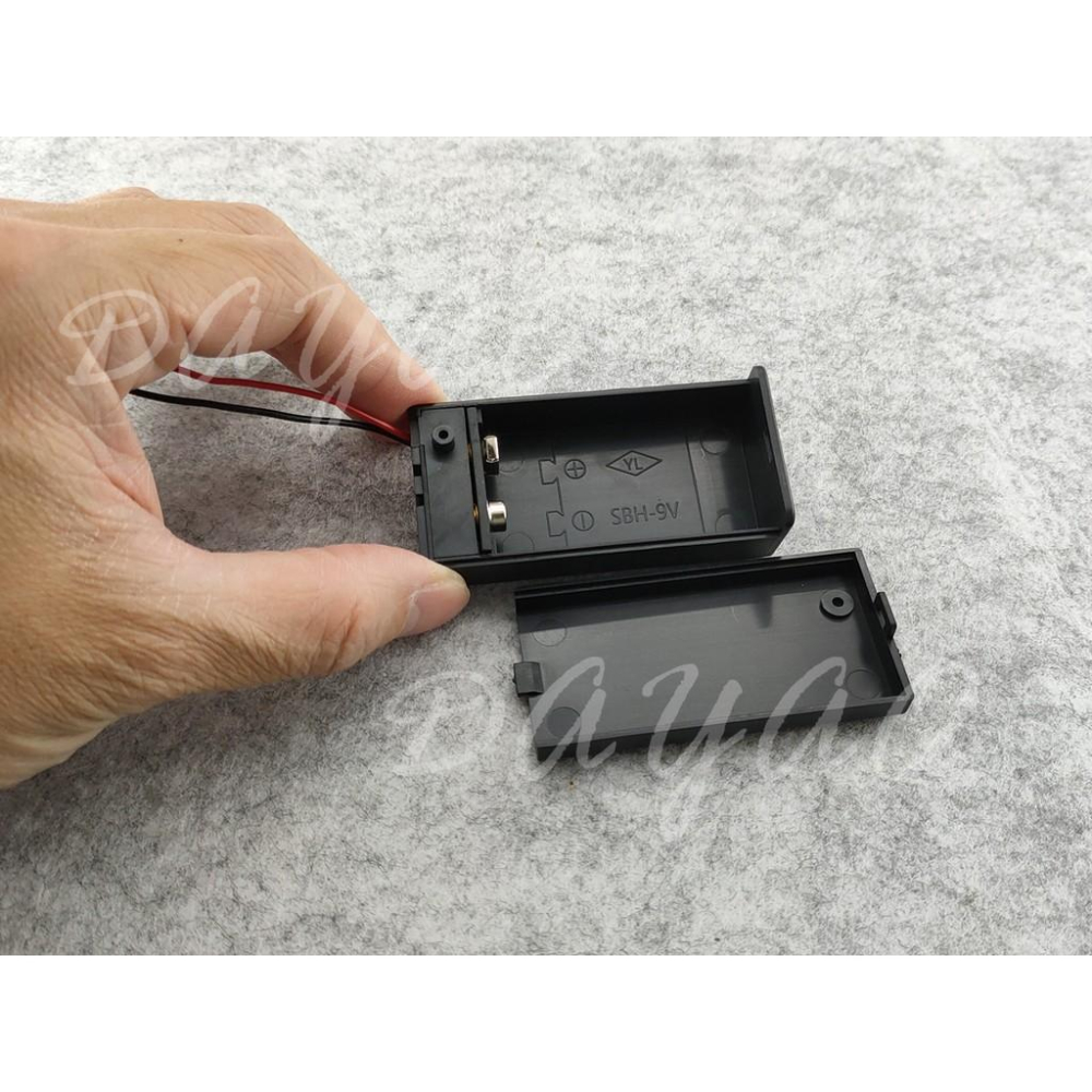 9V 電池盒 9V 帶蓋 帶開關 帶線 方形單節 電池座 6F22 電池槽 1節 現貨-細節圖3