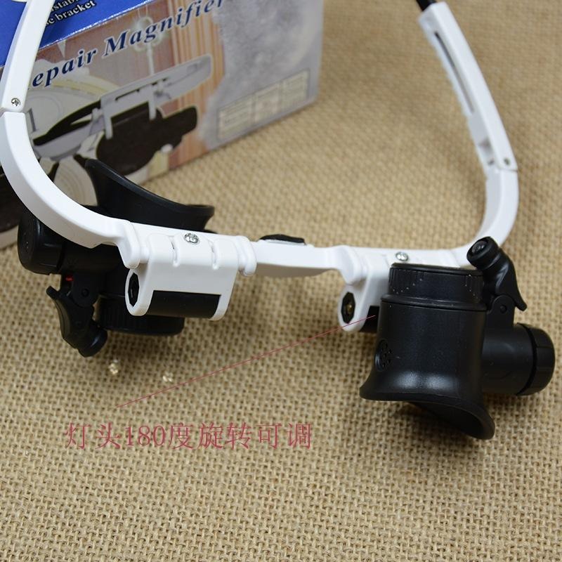 眼鏡放大鏡 9892H1 電路板維修 放大鏡 8倍/15倍/23倍 高清 手持放大鏡  帶LED燈-細節圖6