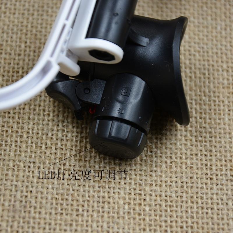 眼鏡放大鏡 9892H1 電路板維修 放大鏡 8倍/15倍/23倍 高清 手持放大鏡  帶LED燈-細節圖7