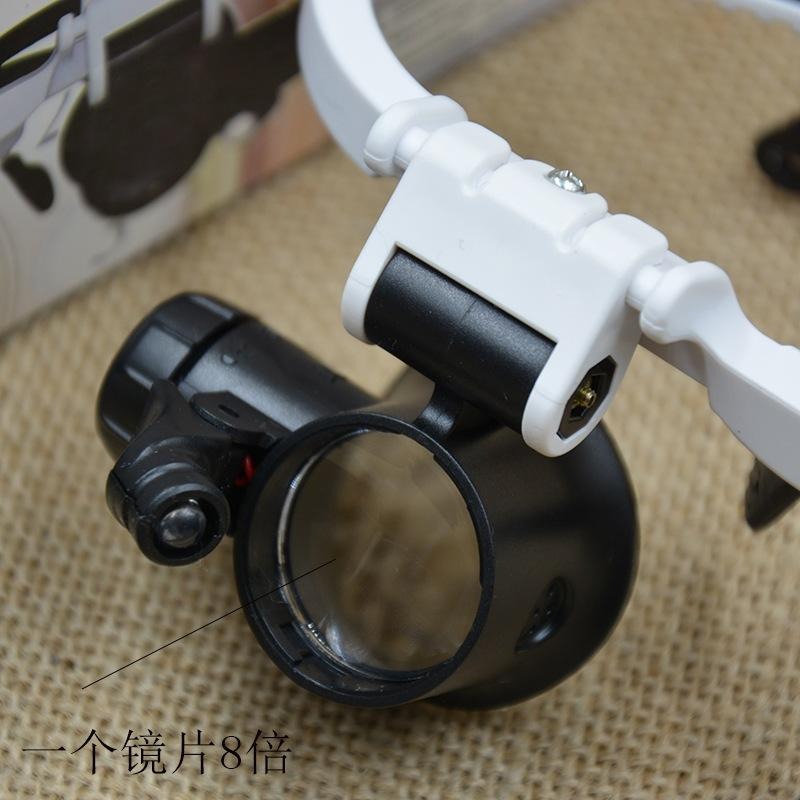 眼鏡放大鏡 9892H1 電路板維修 放大鏡 8倍/15倍/23倍 高清 手持放大鏡  帶LED燈-細節圖8