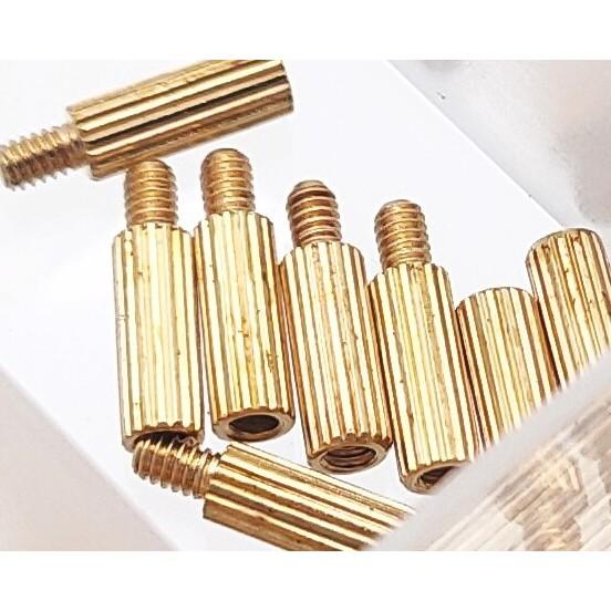 240pcs M2 滾花 單通 銅柱 隔離柱3mm 配六角 螺帽 螺絲 組合 240顆 盒裝 套裝-細節圖4