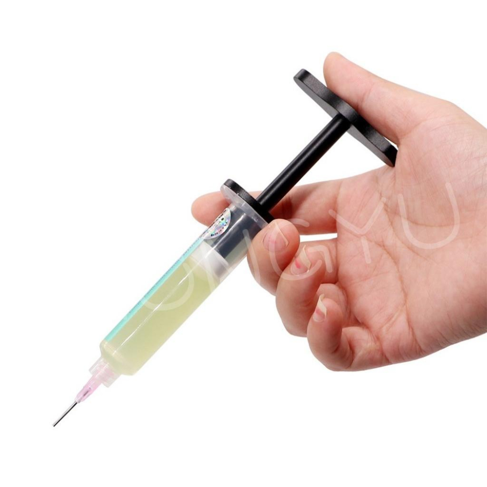 鋁合金 黑色 推桿 針筒式 焊油 助焊劑 錫漿UV膠 助焊膏 綠油 通用 全金屬 助推器-細節圖5