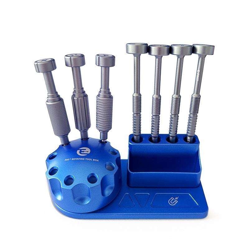 多功能 螺絲起子 收納架 360度 旋轉零件盒 手機維修  加磁工具盒 旋轉收納架-細節圖3