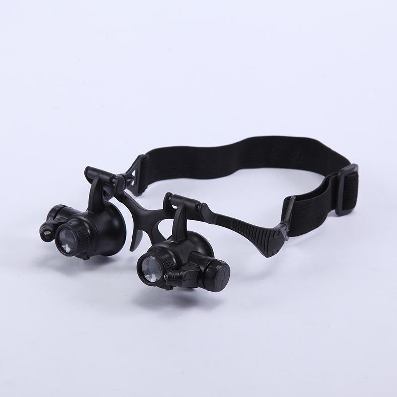 眼鏡放大鏡 9892GJ 電路板維修 放大鏡 10倍15倍20倍25倍 高清 手持放大鏡  帶LED燈-細節圖2