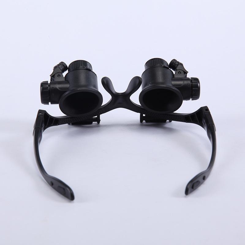 眼鏡放大鏡 9892GJ 電路板維修 放大鏡 10倍15倍20倍25倍 高清 手持放大鏡  帶LED燈-細節圖4