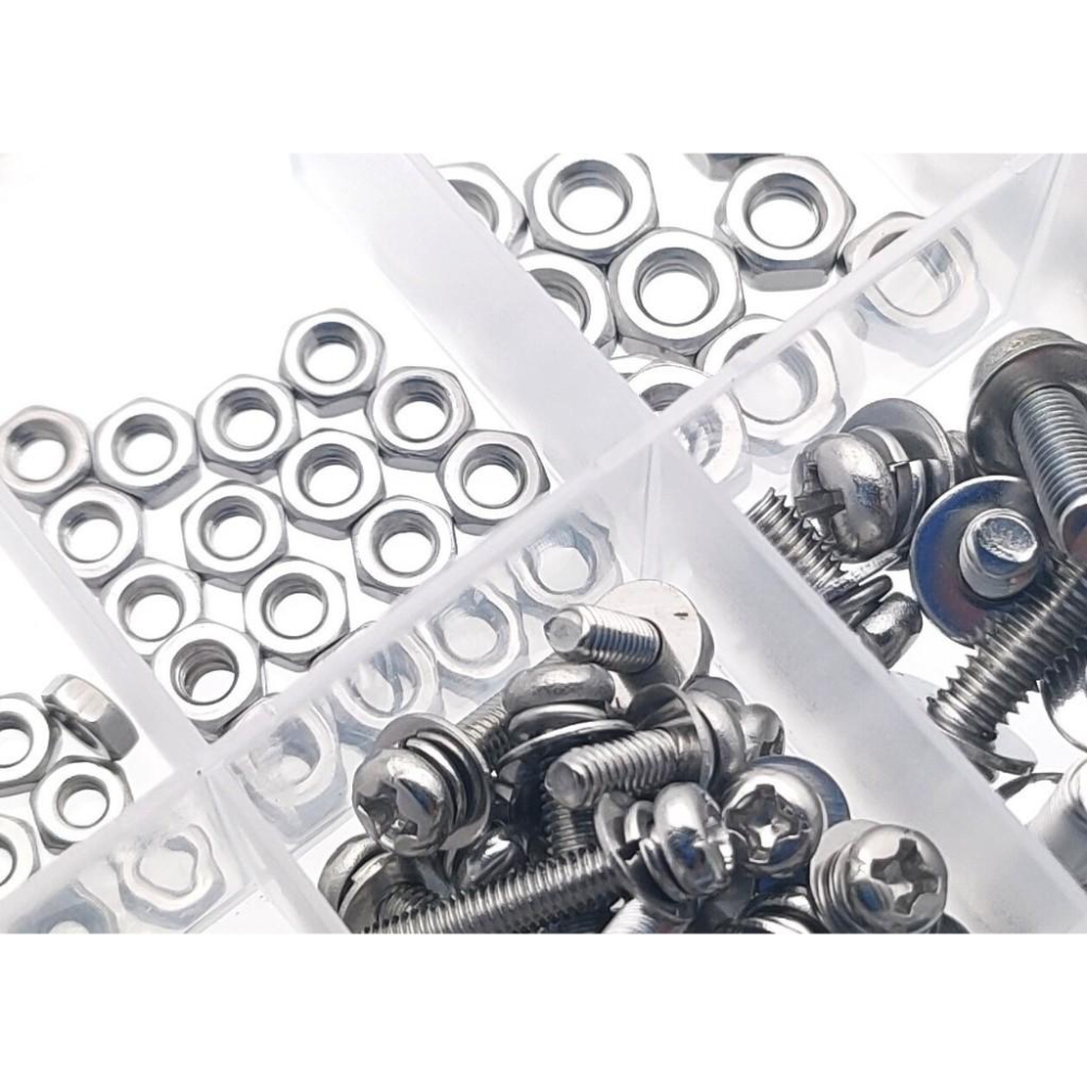 160pcs 十字圓頭 M2M2.5M3M4M5 不銹鋼304 螺絲 螺母 螺帽 160顆 組合套裝-細節圖4