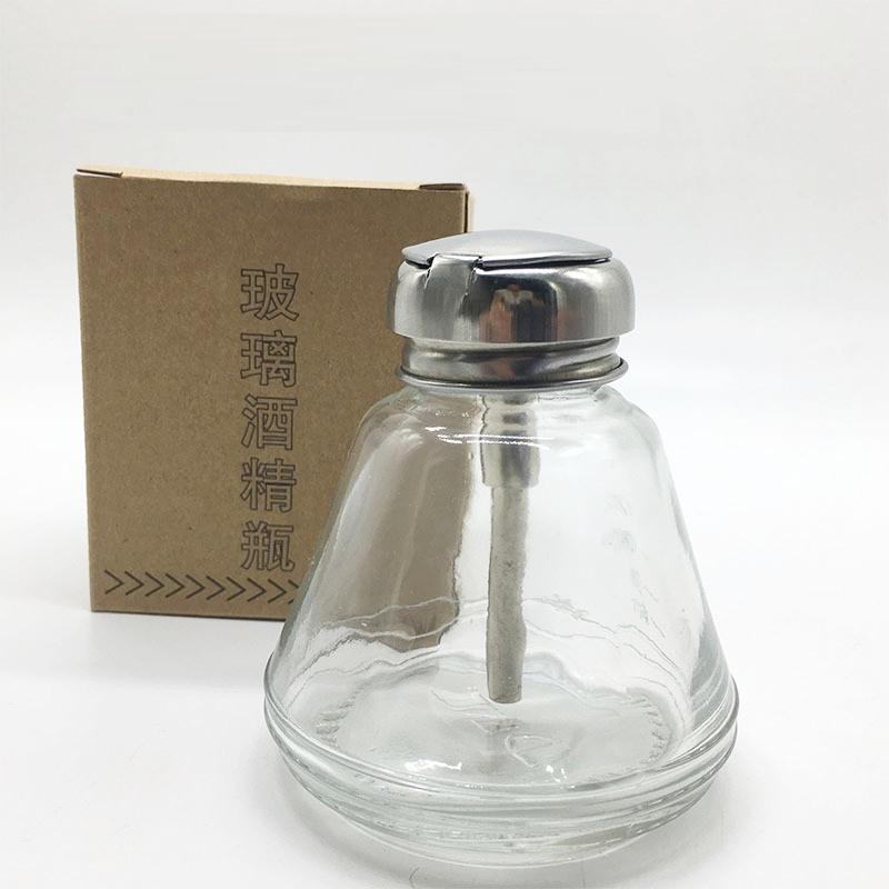 壓泵型 玻璃瓶 按壓式 酒精瓶 松香水 PCB 洗板水 空瓶 天那水瓶 腐蝕液體 按壓出水-細節圖6