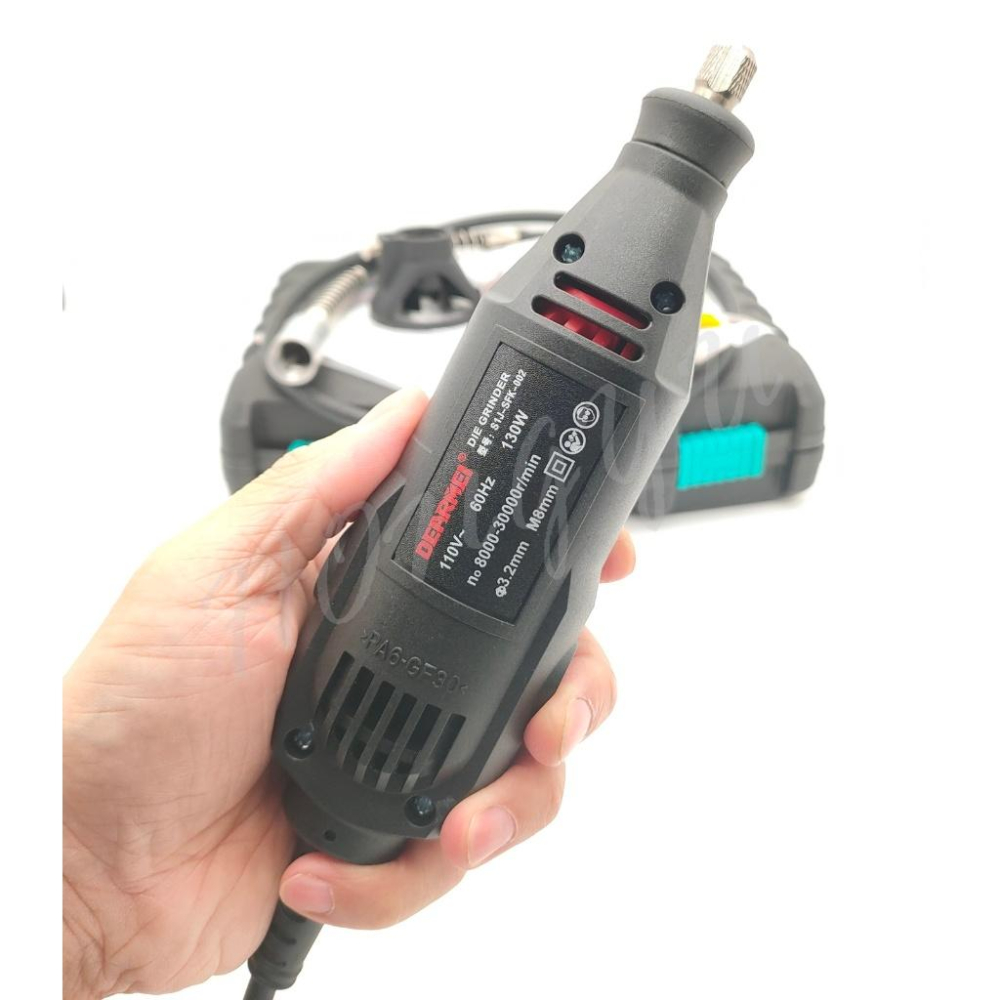 五檔調速 130W 迷你電磨機 電鑽 5檔調速 套裝 打磨機 雕刻機 切割機 調速電鑽 附工具箱-細節圖3