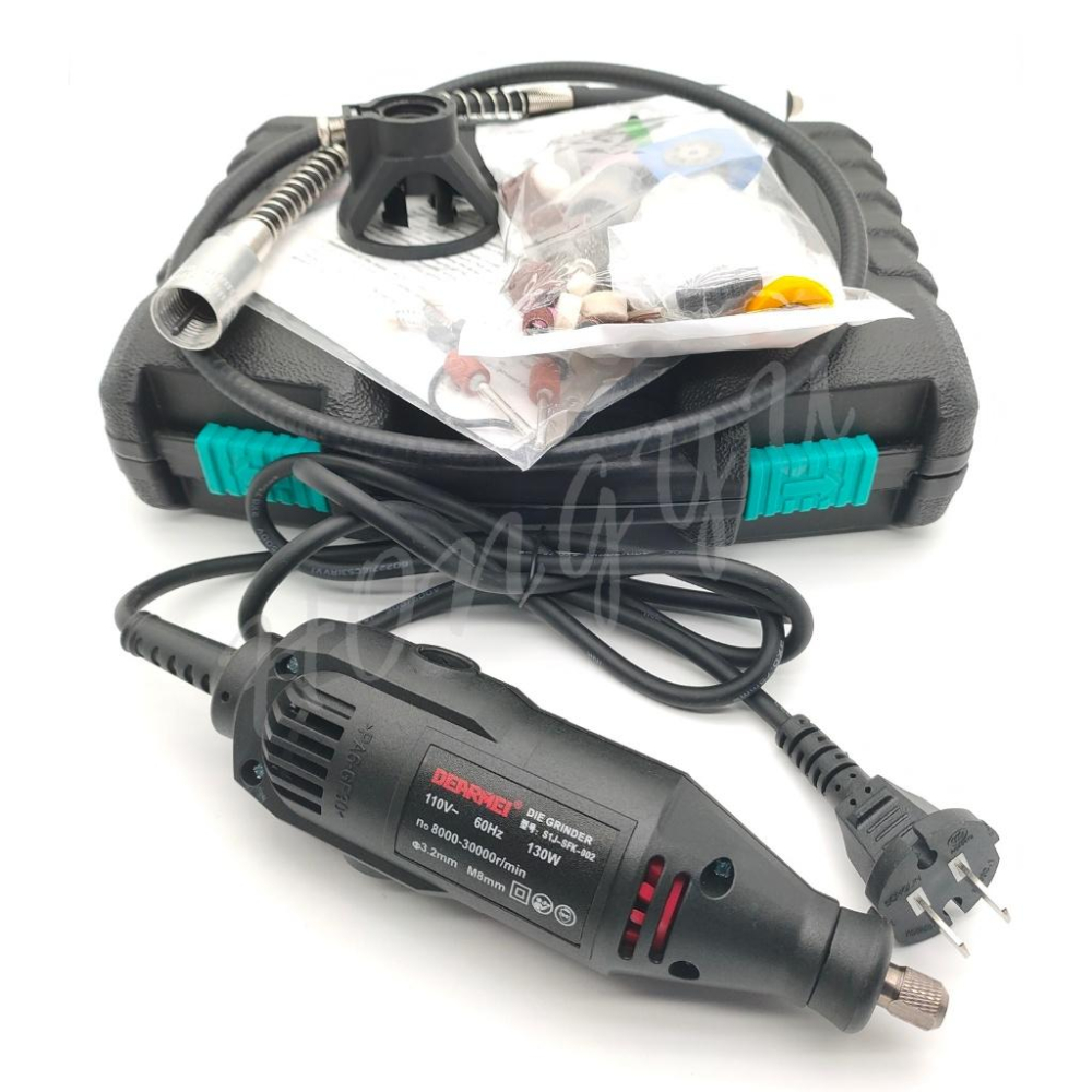 五檔調速 130W 迷你電磨機 電鑽 5檔調速 套裝 打磨機 雕刻機 切割機 調速電鑽 附工具箱-細節圖4