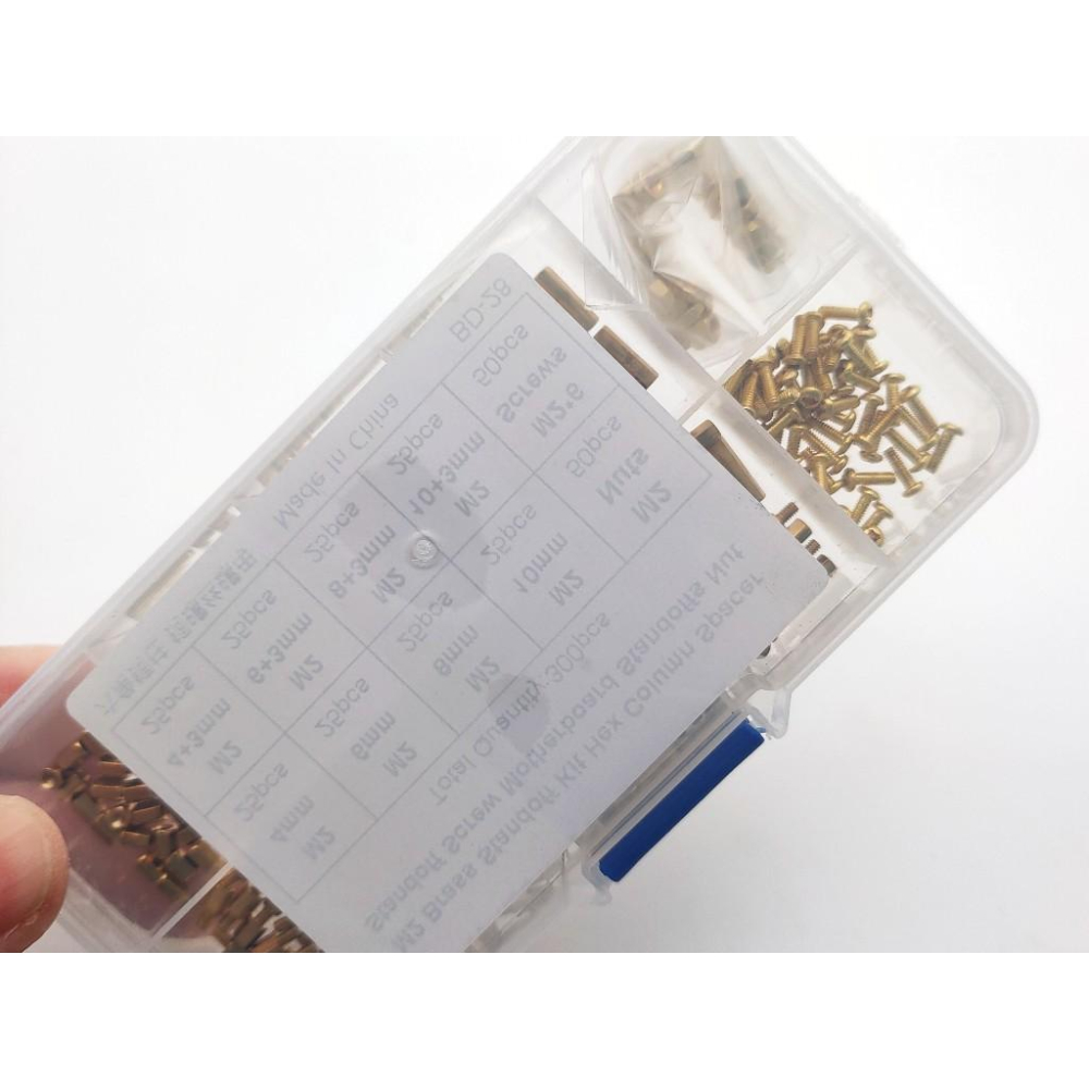 300pcs M2 單通 六角 銅柱 隔離柱 螺帽 螺母 螺絲 組合 300顆 盒裝 套裝-細節圖6