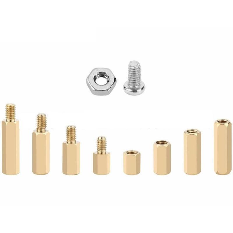 300pcs M2 單通 六角 銅柱 隔離柱 螺帽 螺母 螺絲 組合 300顆 盒裝 套裝-細節圖7