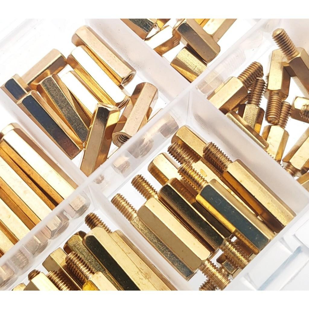 176pcs M3 單通 雙通 銅柱 隔離柱 盒裝 六角 螺帽 螺母 螺絲 176顆 組合 套裝 BD-46-細節圖4