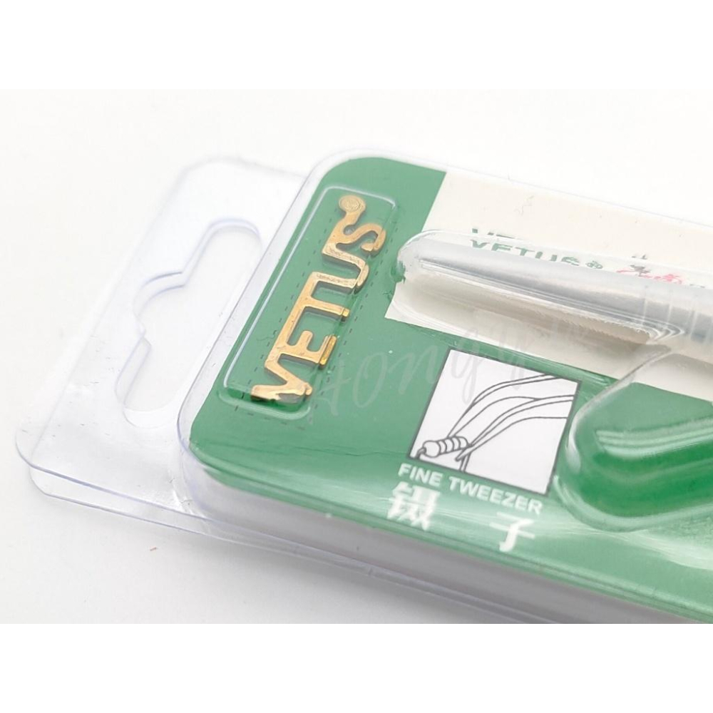 vetus 金字標 高精密鑷子 ST 不銹鋼 鑷子 夾頭 直頭 彎頭 尖頭 細頭 接睫毛 電子零件 美容夾子 現貨-細節圖2