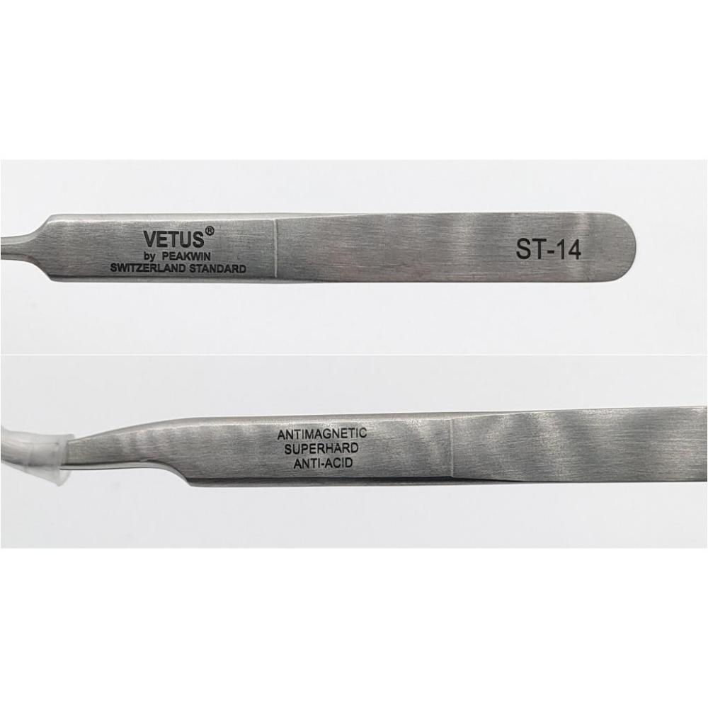 vetus 金字標 高精密鑷子 ST 不銹鋼 鑷子 夾頭 直頭 彎頭 尖頭 細頭 接睫毛 電子零件 美容夾子 現貨-細節圖4