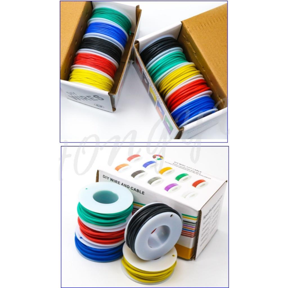 耐高溫 矽膠 DIY 盒裝  多芯線 超軟 18~30AWG PCB跳線 多股 鍍錫銅線 多色-細節圖6