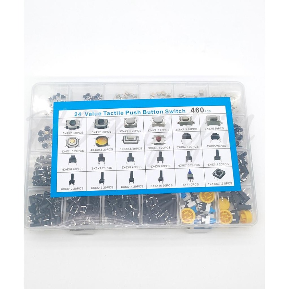 460pcs 24種規格 按鍵 按鈕 輕觸 SMD DIP 輕觸開關 按鍵開關 開關混合按鍵 套裝-細節圖6