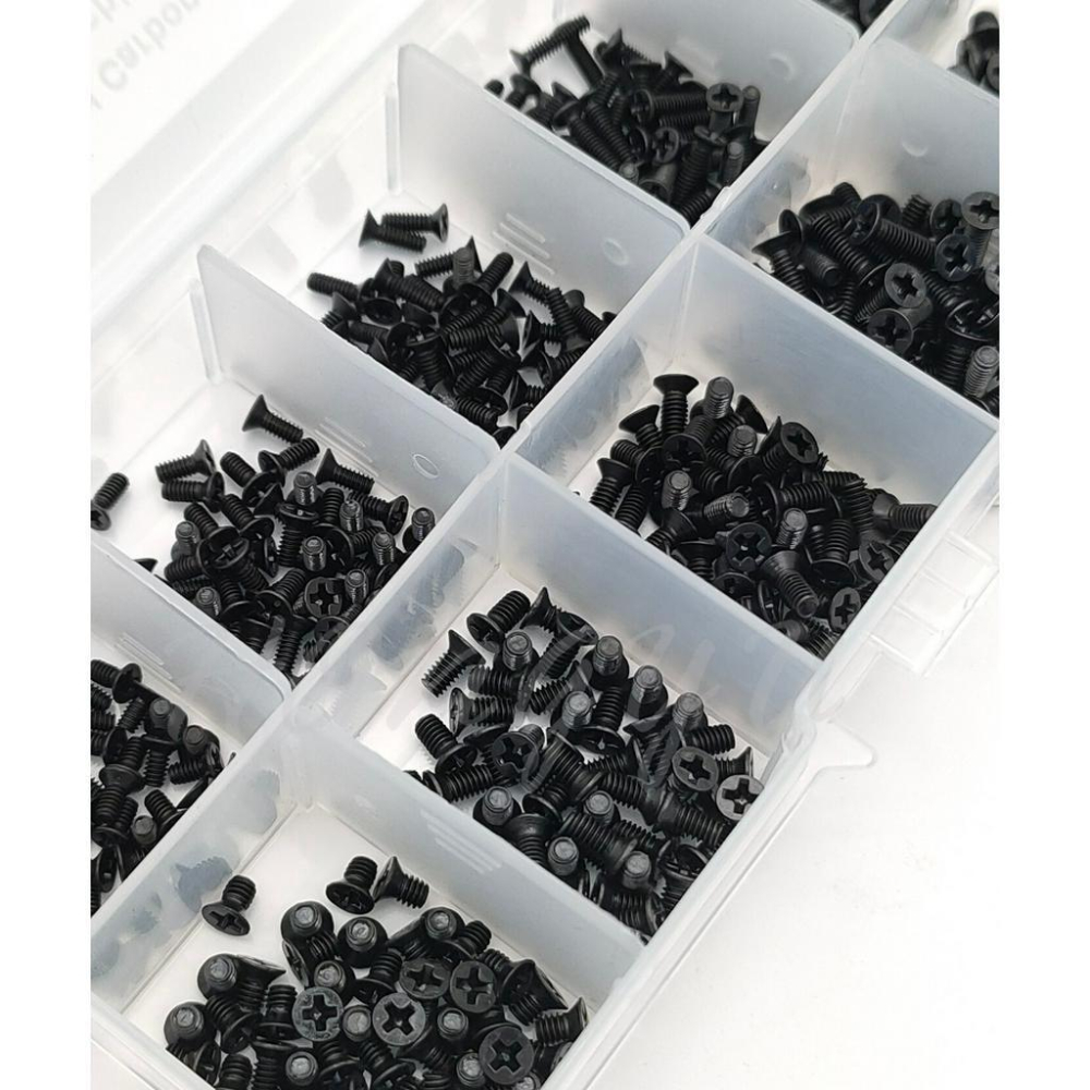 M2 M2.5 M3 十字平頭 黑色 電腦維修 碳鋼4.8級 螺絲 500pcs  組合 套裝-細節圖4