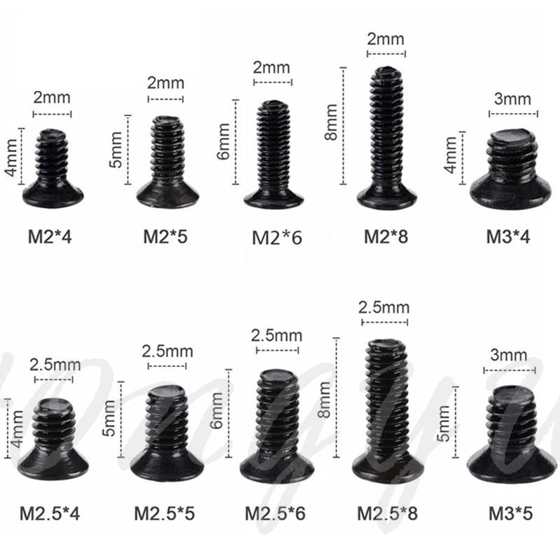 M2 M2.5 M3 十字平頭 黑色 電腦維修 碳鋼4.8級 螺絲 500pcs  組合 套裝-細節圖7