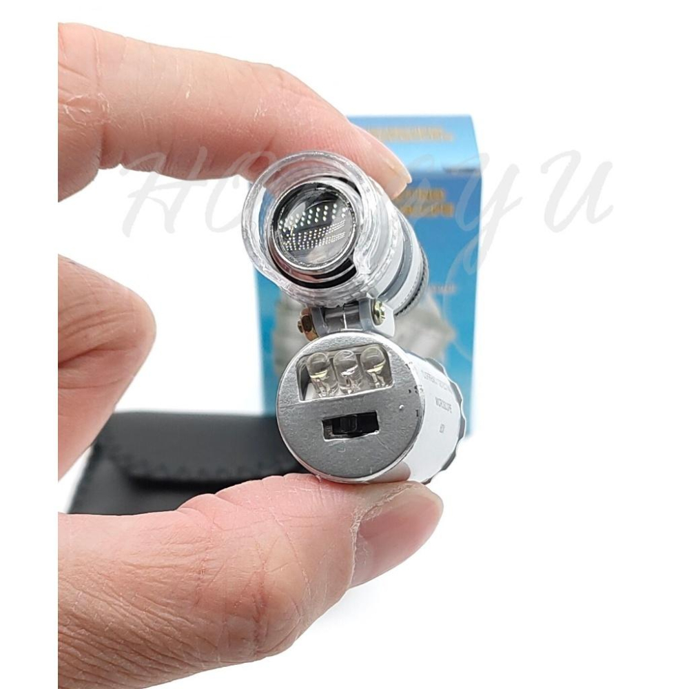 60倍LED顯微鏡  驗鈔放大鏡 迷你放大鏡 驗鈔放大鏡 高清放大鏡 60倍 60X 珠寶鑑定 附電池-細節圖6