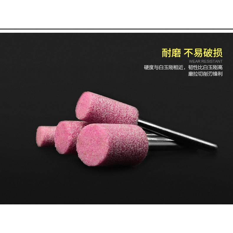 電磨機 耗材 配件 紅剛石 砂輪打磨頭 金屬石頭橡膠打磨耗材 圓柱形 圓錐形 100支混盒裝-細節圖4