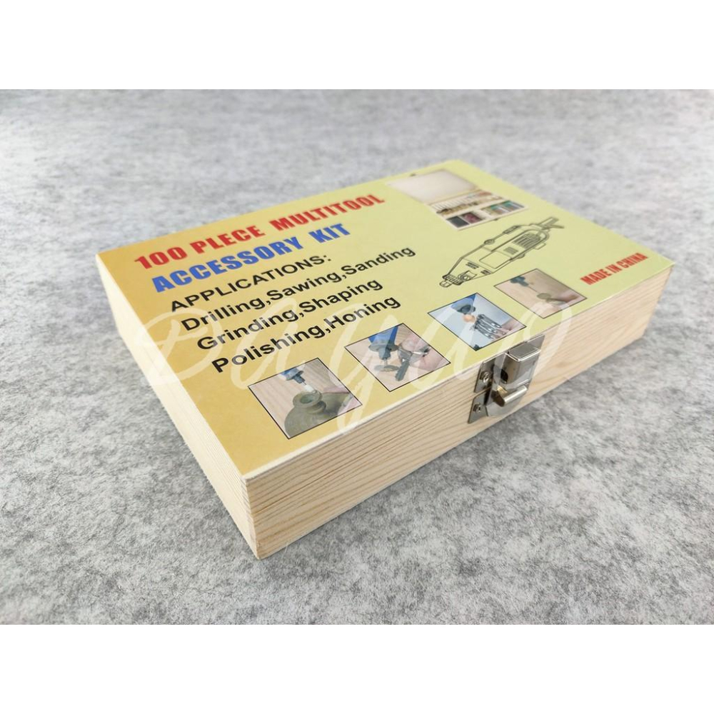 電磨機 常用 混和磨頭套裝 砂輪頭 砂紙圈 切割片 鋼絲刷 耗材 配件 木盒 盒裝 套件 約100pcs 現貨-細節圖4