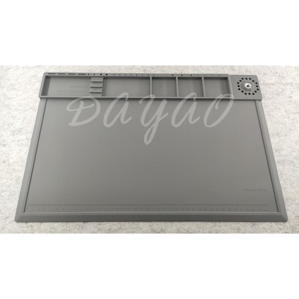 維修墊 矽膠 矽膠墊 隔熱墊 電腦手機維修台 藍 / 黑  磁性 隔熱墊 熱風槍 烙鐵 手機拆屏 耐高溫450度-細節圖5
