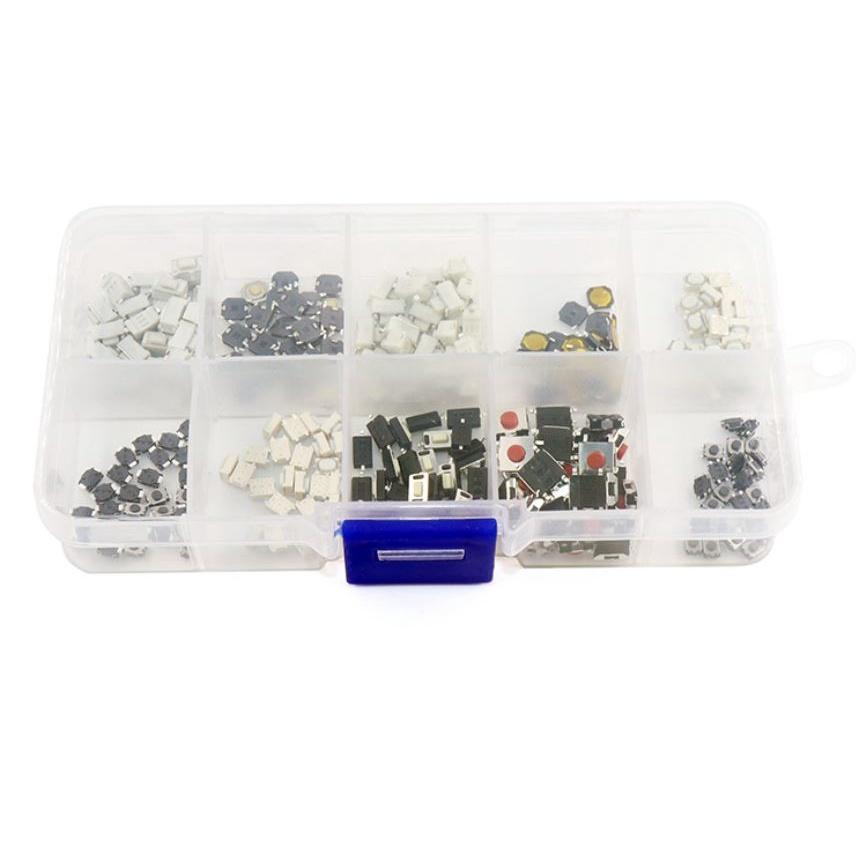 SMD 貼片 微動 輕觸 按鍵 開關 10種規格 2*4 3*6 4*4 6*6 實驗 DIY  共250pc套裝-細節圖3