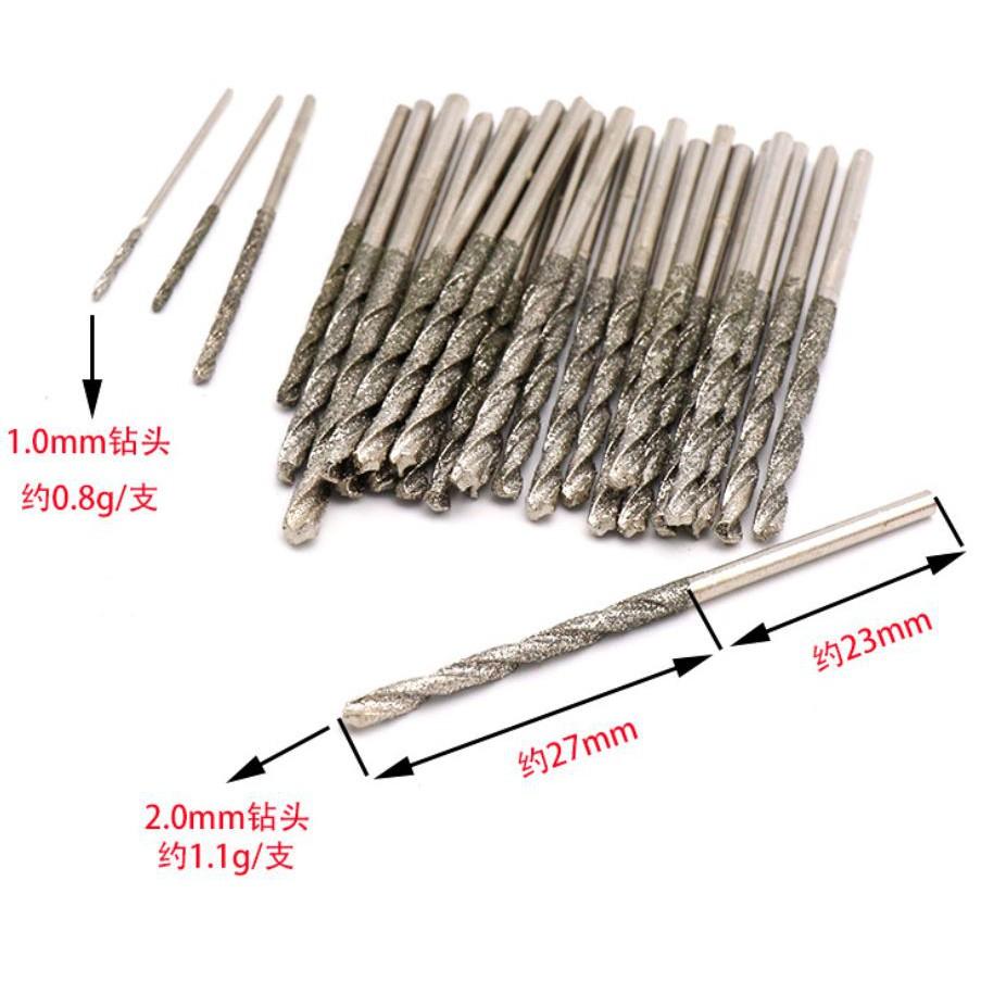 電磨機 耗材 配件 金鋼砂鑽頭 翡翠琉璃玉石 打孔針 金鋼砂 麻花鑽頭 0.8~3.0mm-細節圖7