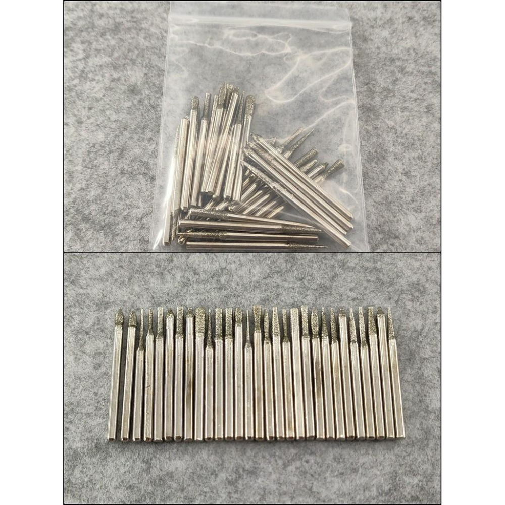 電磨機 配件 耗材 30支 混和套裝 金鋼砂磨針 3mm / 2.35mm-細節圖6